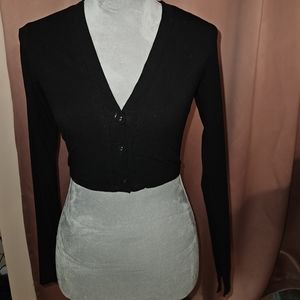 Naked Wardrobe Black Cropped Cardigan Size Small
